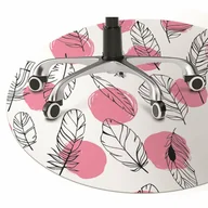 Podnóżki, podpórki, podkładki - Mata na podłogę pod krzesło Pióra i kropki fi100 cm - miniaturka - grafika 1