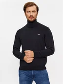 Swetry męskie - Gant Golf Classic Cotton Rollerneck 8030563 Czarny Regular Fit - miniaturka - grafika 1