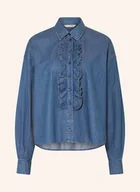 Bluzki damskie - Herrlicher Bluzka Jeansowa Lynella Z Falbankami blau - miniaturka - grafika 1
