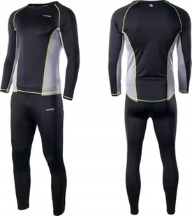 Hi-Tec Bielizna termoaktywna męska zestaw bluza spodnie kalesony legginsy Hi-tec Kamo set czarna rozmiar XXXL - Spodnie sportowe męskie - miniaturka - grafika 1