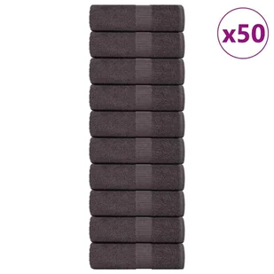 vidaXL Ręczniczki, 50 szt., antracyt, 30x30 cm, 360 g/m², bawełna 100% - Ręczniki - miniaturka - grafika 1