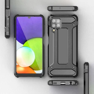Hybrid Armor pancerne hybrydowe etui pokrowiec Samsung Galaxy A22 4G czarny - Etui i futerały do telefonów - miniaturka - grafika 5