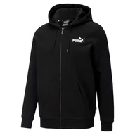 Bluzy męskie - Bluza z kapturem męska Puma ESS SMALL LOGO FZ czarna 58670201-S - miniaturka - grafika 1