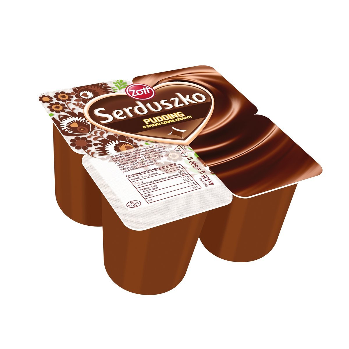 Pudding czekoladowy Zott Serduszko 4 x 125 g