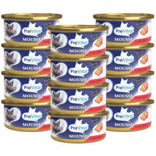 Puszyste musy dla dorosłych kotów z wołowiną PreVital 12x 85g - Mokra karma dla kotów - miniaturka - grafika 1