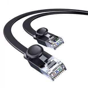 Baseus Speed Six kabel sieciowy płaski RJ45 1000Mbps 2m czarny (WKJS000101) - Kable komputerowe i do monitorów - miniaturka - grafika 1