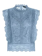 Koszulki i topy damskie - ONLY Koszulka damska z koronką, Cashmere Blue, XXS - miniaturka - grafika 1