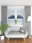 Firany - Elegancka firana kuchenna z gipiurą, nowoczesne firanki do kuchni - miniaturka - grafika 1