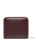 Portfele - Calvin Klein Mały Portfel Damski Emblem Aop Square Zip Around LV04F1089G Bordowy - miniaturka - grafika 1