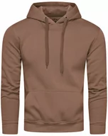 Bluzy męskie - Bluza męska z kapturem brązowa Recea - XXL - miniaturka - grafika 1