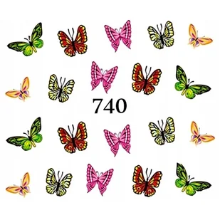 Naklejki wodne na paznokcie MOTYLEK, MOTYL - 740 - Sztuczne paznokcie i akcesoria - miniaturka - grafika 2