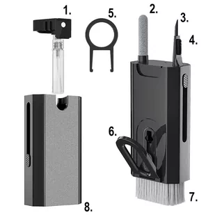 Czyścik wielofunkcyjny do ekranu klawiatury słuchawek Alogy Cleaner Set 8w1 do telefonów laptopów PC Czarny - Części i akcesoria do laptopów - miniaturka - grafika 4