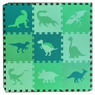 Puzzle mata z motywem dinozaurów - 9 sztuk - Maty piankowe - miniaturka - grafika 1