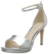 Sandały damskie - Buffalo sandały damskie ronja na obcasie, srebro, 40 EU - miniaturka - grafika 1