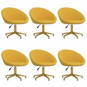 Krzesła - vidaXL Krzesła stołowe 6 szt. żółte tapicerowane aksamitem 3089552 - miniaturka - grafika 1
