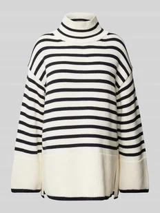 Sweter z dzianiny o kroju oversize z czystej bawełny w stylu marynarskim - Swetry damskie - miniaturka - grafika 1