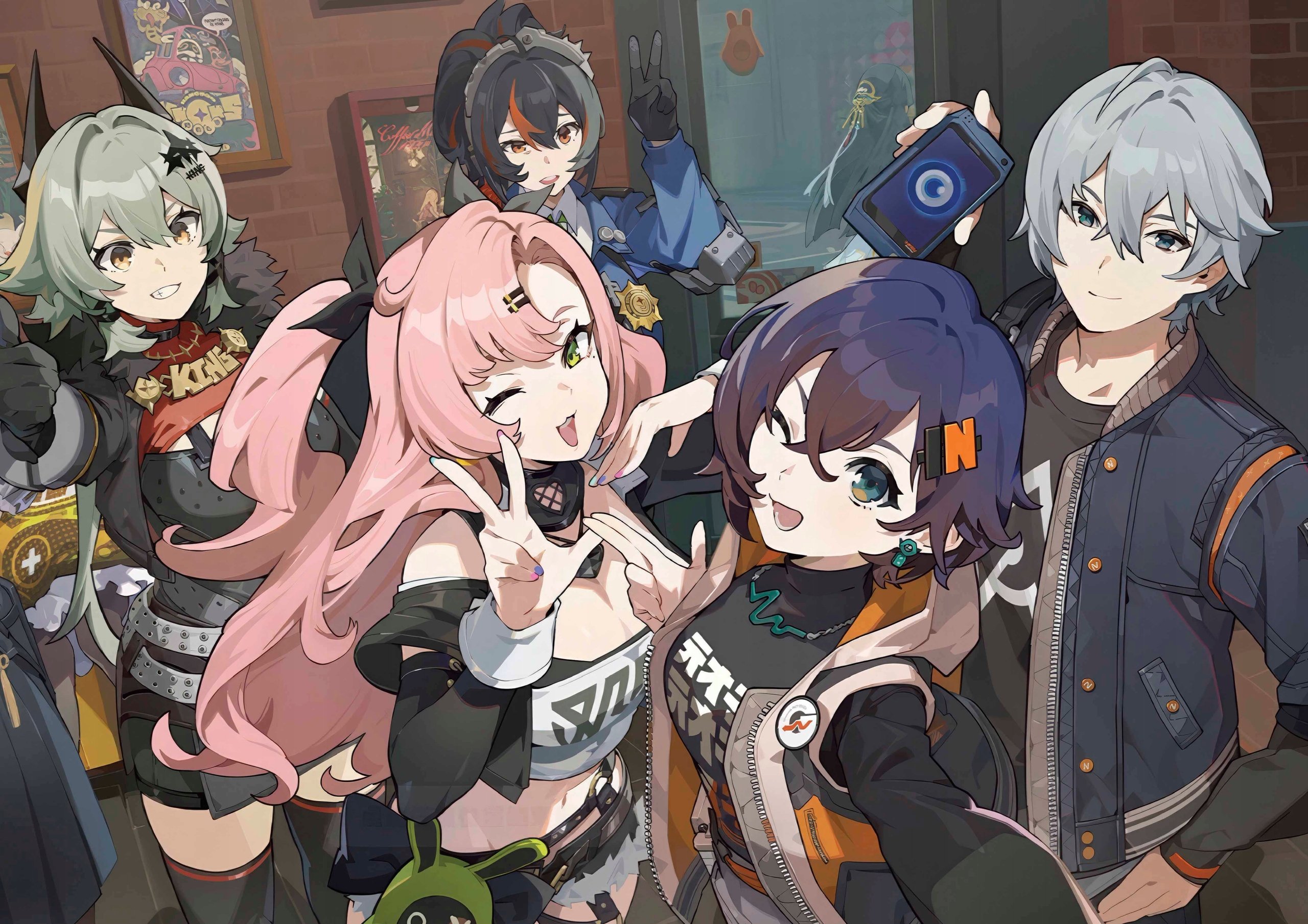Plakat A3 Zenless Zone Zero Zzz Anime Gra Belle Wise Nicole Zhu Yuan Ceasar