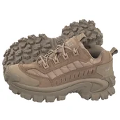 Sneakersy męskie - Buty Męskie SKórzane Sneakersy Caterpillar Intruder P11393 Beżowe - miniaturka - grafika 1