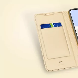 Dux Ducis Skin Pro kabura etui pokrowiec z klapką Samsung Galaxy A22 4G złoty - Etui i futerały do telefonów - miniaturka - grafika 4