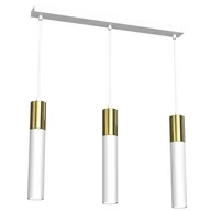 Lampy sufitowe - Luminex Cassa 4142 lampa wisząca zwis 3x8W GU10 biała/złota - miniaturka - grafika 1