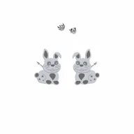 Biżuteria dla dzieci - Srebrne Kolczyki Cutie Króliczek - miniaturka - grafika 1