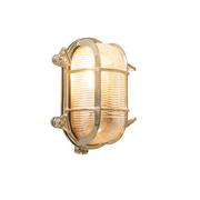 Lampy ogrodowe - QAZQA Kinkiet/ plafon retro owalny złoty IP44 18cm - Nautica - miniaturka - grafika 1