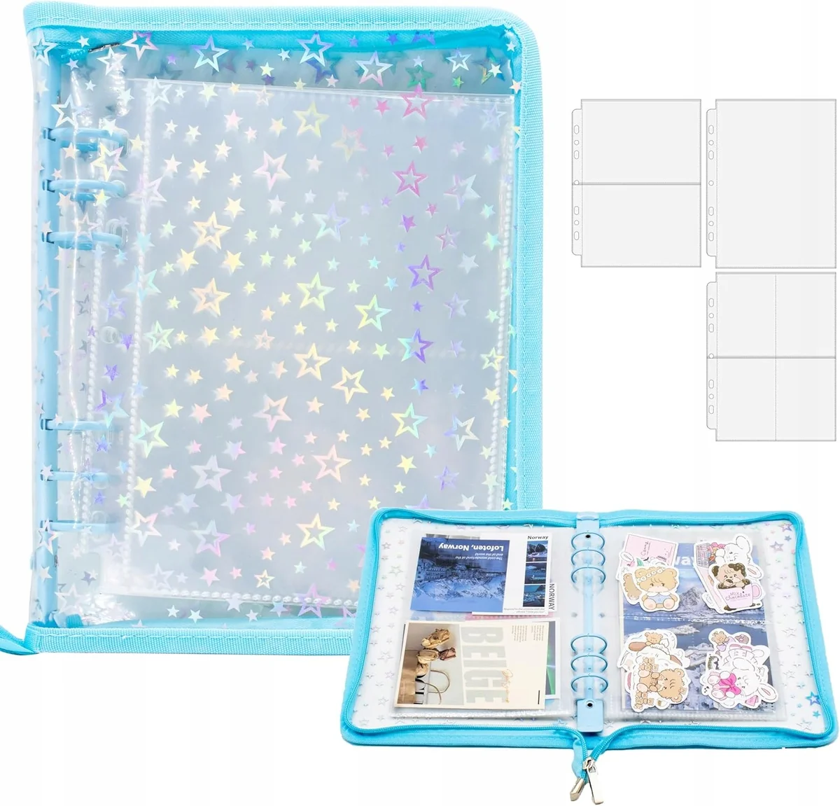 A5 ZAMEK ALBUM NA NAKLEJKI PRZEGRÓDKAMI ORGANIZER KOLEKCJONOWANIE ETUI
