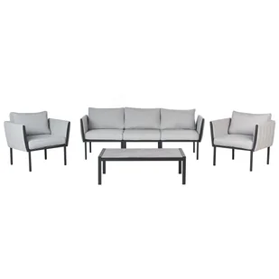 Beliani zestaw ogrodowy ze stolikiem dla 5 osób SKALA Metal Jasnoszary - Meble ogrodowe Beliani zestaw ogrodowy ze stolikiem dla 5 osób SKALA Metal Jasnoszary - Meble ogrodowe - miniaturka - grafika 1