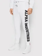 Spodnie sportowe męskie - Alpha Industries Spodnie dresowe Big Letters 126343 Biały Regular Fit - miniaturka - grafika 1