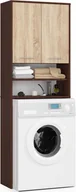 Szafki łazienkowe - Szafka łazienkowa nad pralkę: dwoje drzwi, cztery półki, kolor: wenge dąb sonoma, wymiary mebla: szer. 64 cm, wys. 180 cm, gł. 30 cm - miniaturka - grafika 1