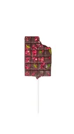 Gumy do żucia, lizaki, dropsy - Lizak tabliczka z deserowej czekolady z malinami i pistacjami - miniaturka - grafika 1