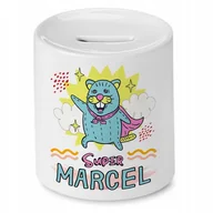 Skarbonki - Skarbonka 330 ml Dla Marcela Syna Dziecka Prezent z Nadrukiem ze Zdjęciem + Opakowanie na prezent (wzór 02) - miniaturka - grafika 1