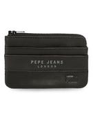 Portfele - Pepe Jeans Skórzany portfel w kolorze czarnym - 11 x 7 x 1,5 cm - miniaturka - grafika 1