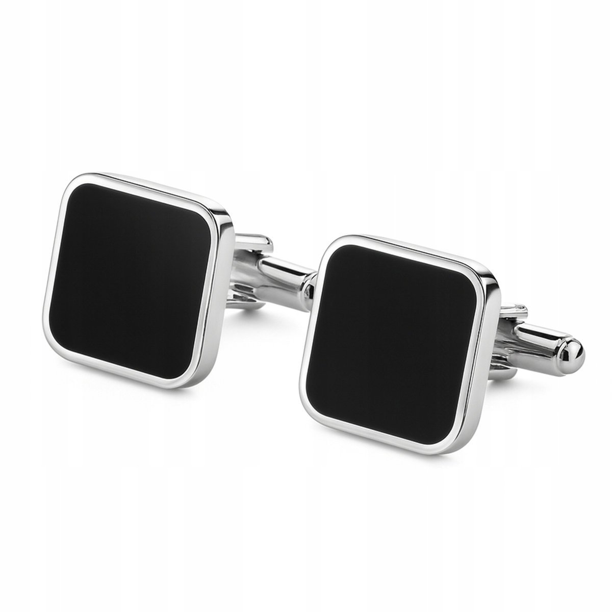 Spinki do mankietów kwadratowe - czarne