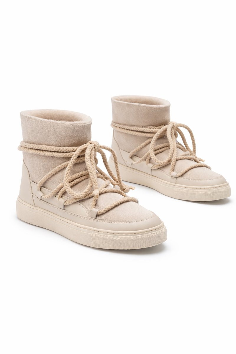 INUIKII ŚNIEGOWCE BEŻOWE Z OZDOBNYMI PLECIONYMI SZNURÓWKAMI 37 1I4A