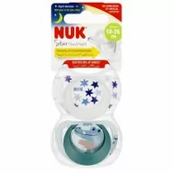 Smoczki uspokajające - Nuk Smoczek uspokajający silikonowy 18-36m Star Day&Night 10739735 2 szt. - miniaturka - grafika 1