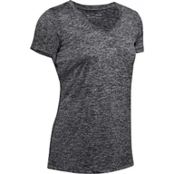 Koszulki sportowe damskie - Koszulka damska Under Armour  Tech V-Neck-GRY XS - miniaturka - grafika 1