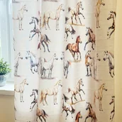 Firany i zasłony dla dzieci - Gotowa zasłona do pokoju dziecka na taśmie, Konie, kolor beżowy, rozmiar 140x250 cm - miniaturka - grafika 1