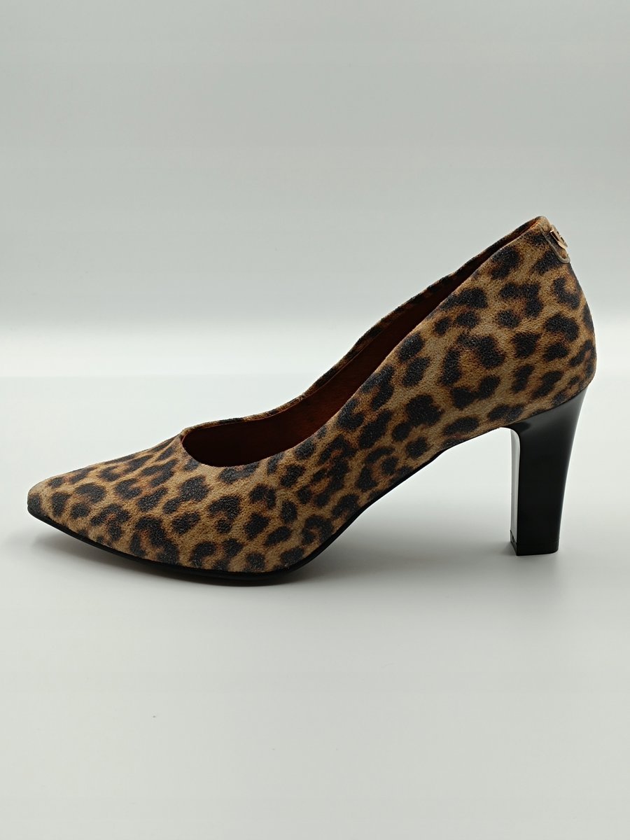 Stylowa panterka na klasycznym skórzanym czółenku polska marka PULSO r. 37