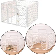 Sprzęt podróżny i transportery dla psów - Kojec Klatka Dla Psa Składana Drzwiczki Zabezpieczenie 90cm x 60cm x 60cm - miniaturka - grafika 1