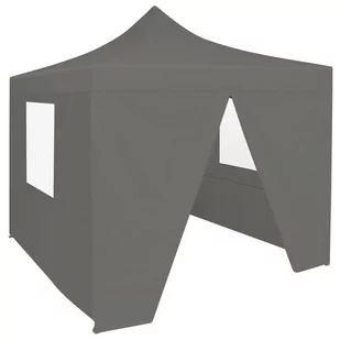 vidaXL Rozkładany namiot imprezowy z 4 ściankami, 3x3 m, antracytowy - Pawilony ogrodowe - miniaturka - grafika 1