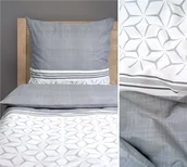 Pościel - Pościel 220x200 Sydney Gray szara geometryczna Bielbaw Premium - miniaturka - grafika 1