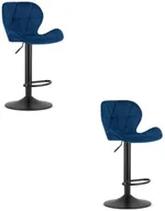 Taborety i hokery - Hoker WEST - aksamit granatowy / baza czarna x 2 - miniaturka - grafika 1