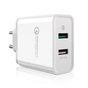 Ładowarki do telefonów - Ugreen ładowarka sieciowa Quick Charge 3.0 2x USB 30W 3A biały (30922) - miniaturka - grafika 1