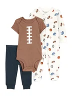 Body dla niemowląt - carter's 3-częściowy zestaw w kolorze biało-jasnobrązowo-granatowym - miniaturka - grafika 1