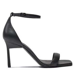 Sandały Calvin Klein Heel Sandal 90 Pearl Lth HW0HW02066 Czarny - Sandały damskie - miniaturka - grafika 1