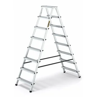 DRABEST Drabina aluminiowa dwustronna 2x8 stopniowa 125 kg - Drabiny - miniaturka - grafika 1