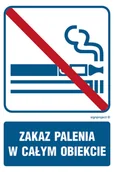 Systemy ekspozycyjne i znaki informacyjne - RB037 ZAKAZ PALENIA W CAŁYM OBIEKCIE, PN - PŁYTA PCV 1MM; (100X150MM) - miniaturka - grafika 1