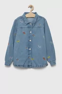 Koszulki dla dziewczynek - Tommy Hilfiger koszula jeansowa dziecięca kolor niebieski - miniaturka - grafika 1