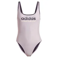 Stroje kąpielowe - adidas Damski strój kąpielowy z dekoltem w kształcie litery U, czarny 91 cm, Czarny, 128 - miniaturka - grafika 1